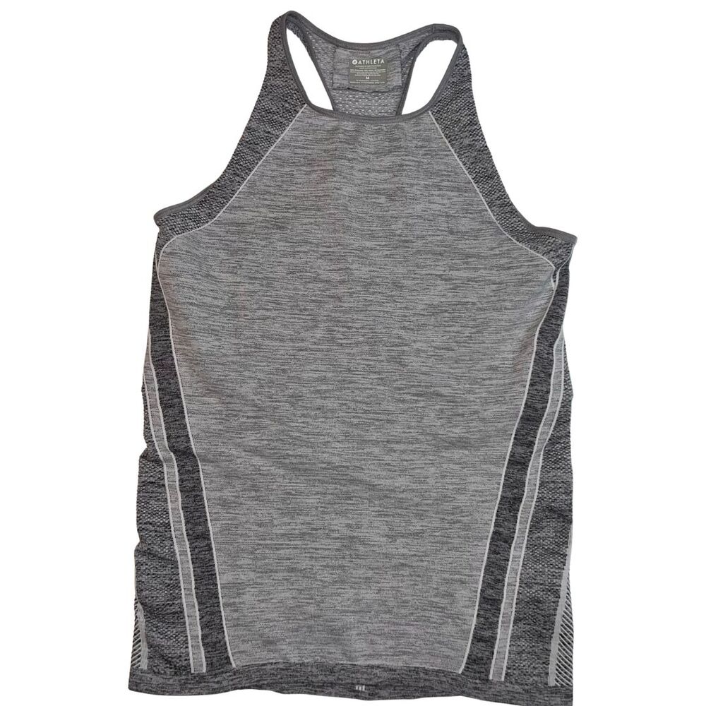 Athleta Tank Top Medium Racerback Heather Gray Athletic Workout Yoga Shirt - Picture 5 of 8
